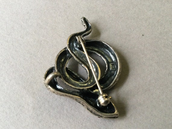 Sterling Silver Snake Pendant/Pin/Brooch - image 7