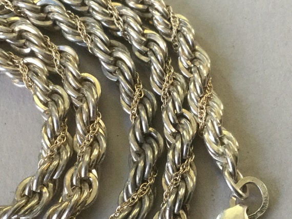 M.S. Co. Silver 925 and 18K Gold Rope Necklace - image 8