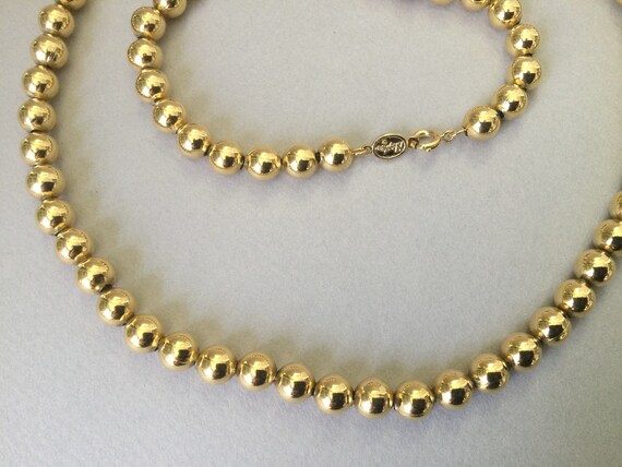 Napier Gold Plated Bead Necklace - image 4