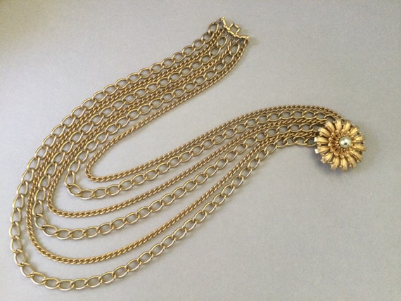 Selro Magnificent Gold Tone Multi Chain Necklace - image 2