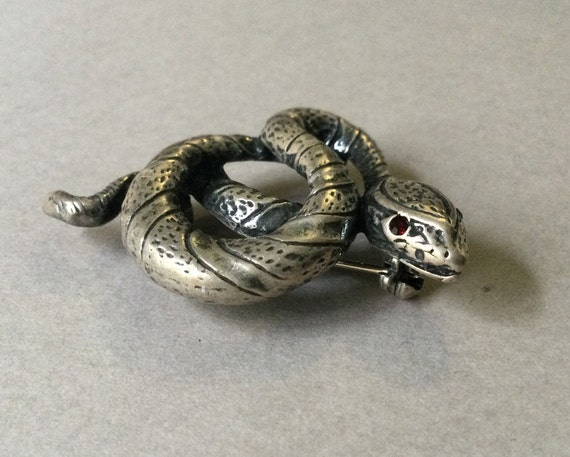 Sterling Silver Snake Pendant/Pin/Brooch - image 2