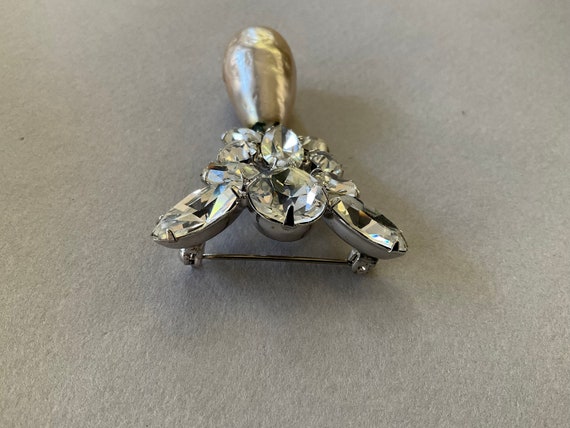 Regency Unsigned Silver Tone Clear Rhinestone Fau… - image 2