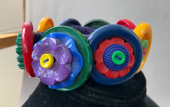 Stacked Colorful Button Elastic Bracelet - image 6