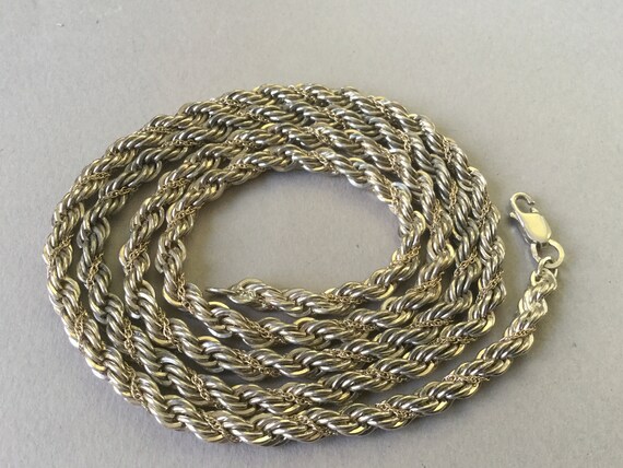 M.S. Co. Silver 925 and 18K Gold Rope Necklace - image 7