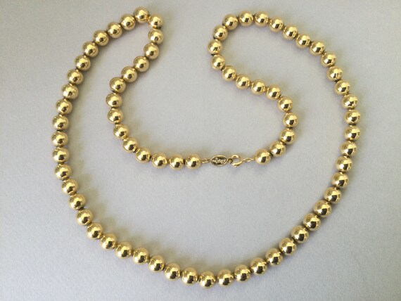 Napier Gold Plated Bead Necklace - image 2