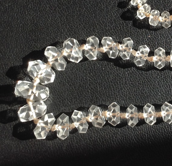 Beautiful Graduated Faceted Rock Crystal Hand Tie… - image 2