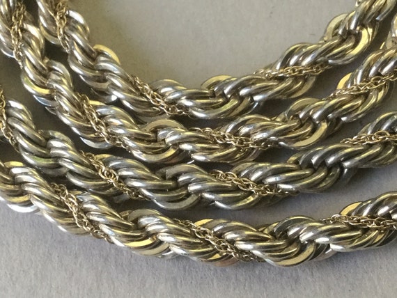M.S. Co. Silver 925 and 18K Gold Rope Necklace - image 6