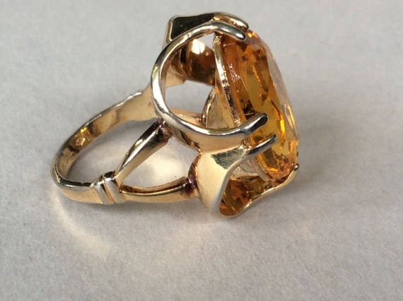 Vargas Golden Glass Topaz 18k HGE Ring Size 5 - image 4