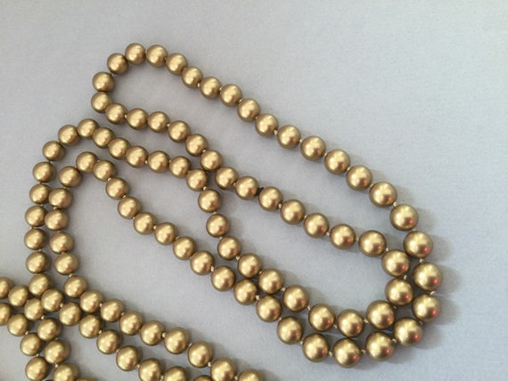 Flapper Gold Glass Bead No Clasp Necklace - image 6