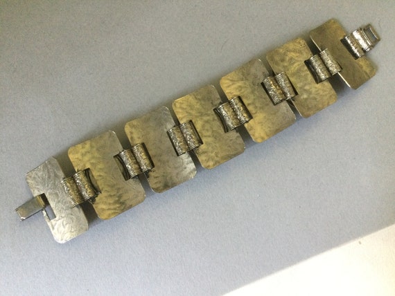 Embossed Mexican Style Chunky Panel Link Bracelet - image 6