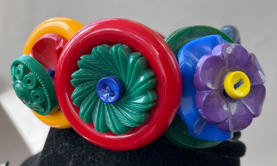 Stacked Colorful Button Elastic Bracelet - image 5