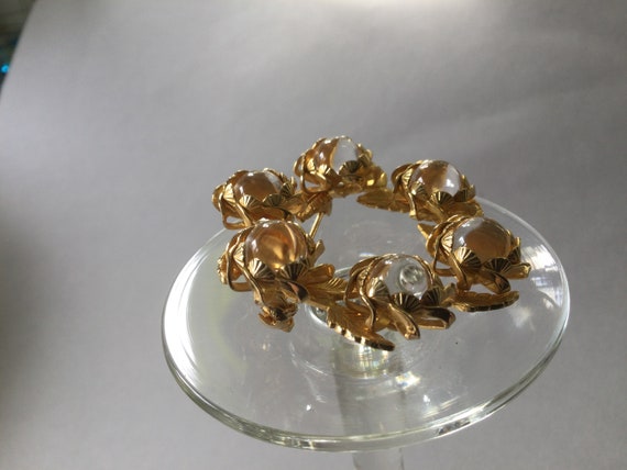Gold Tone Clear Pools of Light Brooch/Pin View 5