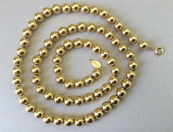 Napier Gold Plated Bead Necklace - image 6