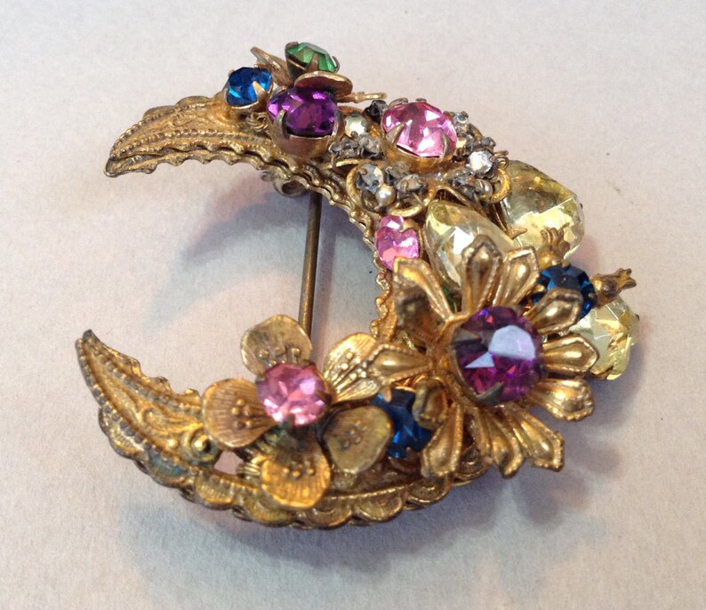 New Price Miriam Haskell Signed Horseshoe Incredible Gold Etsy