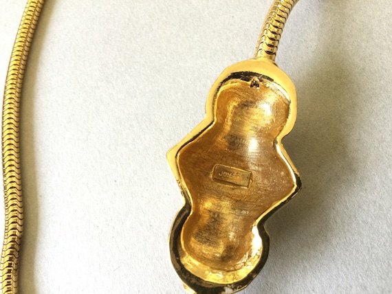 Jomaz Gold Tone Enamel White and Gold Bib/Pendant… - image 8