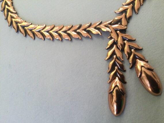 MCM Unmarked Renoir Copper Wheat Link Lariat/Y  N… - image 4