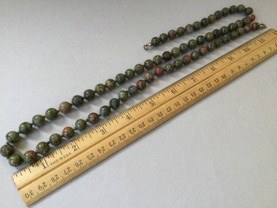 Unakite Beaded Opera Length Necklace - image 9