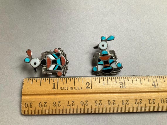 Two Zuni Thunderbird Small Inlay Bird  Pins/Brooc… - image 6