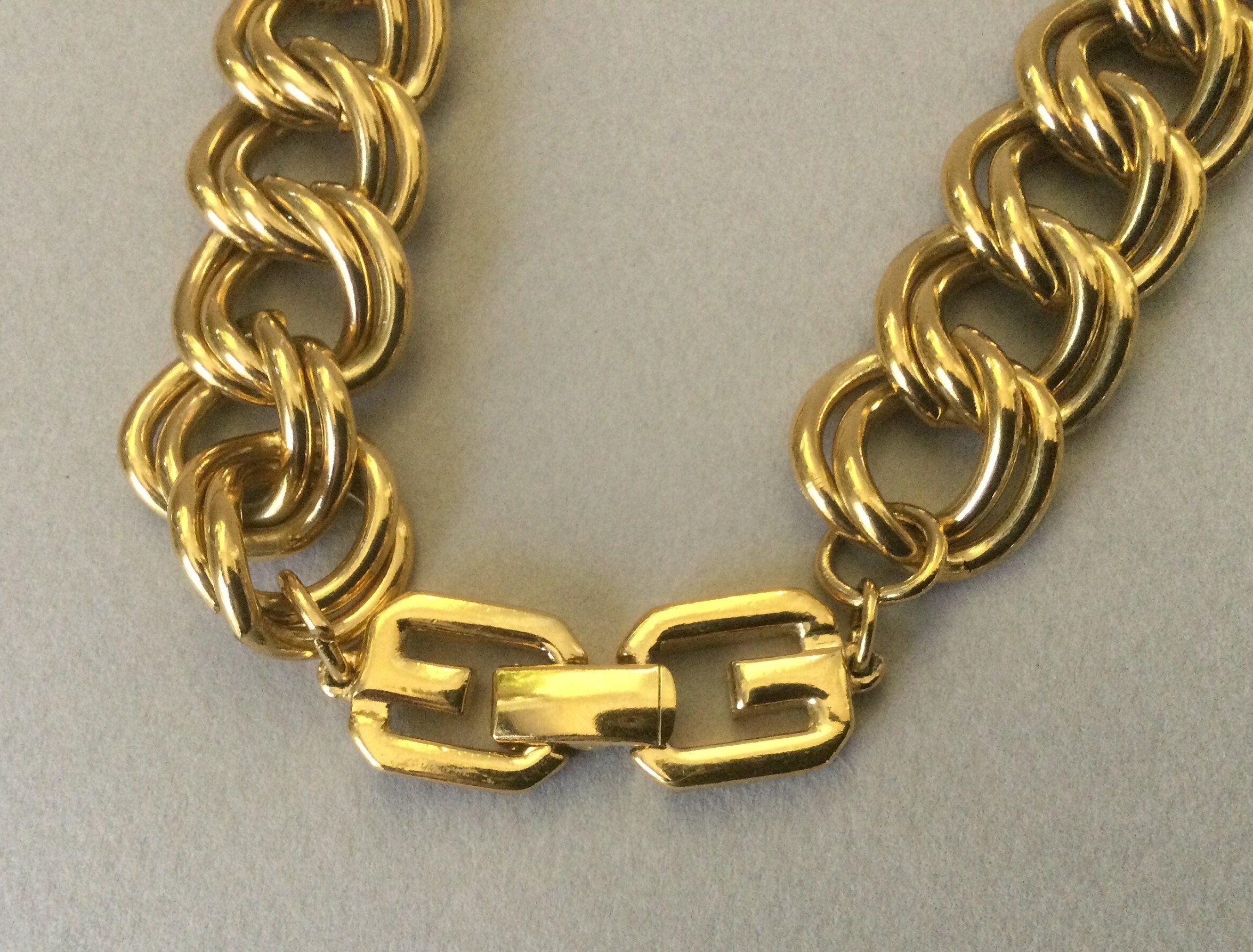 Givenchy Gold Plate Heavy Link Necklace - Etsy