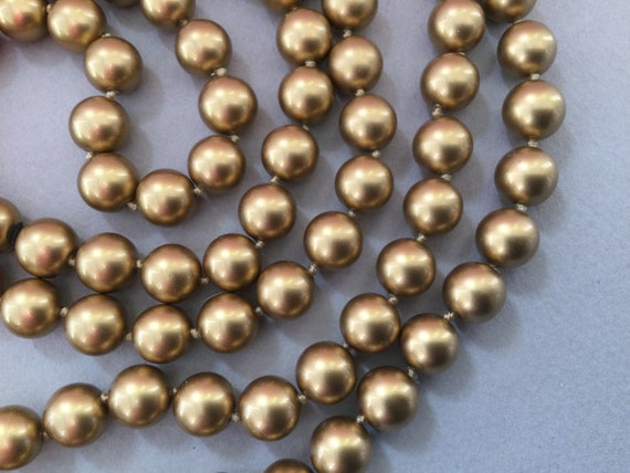 Flapper Gold Glass Bead No Clasp Necklace - image 8