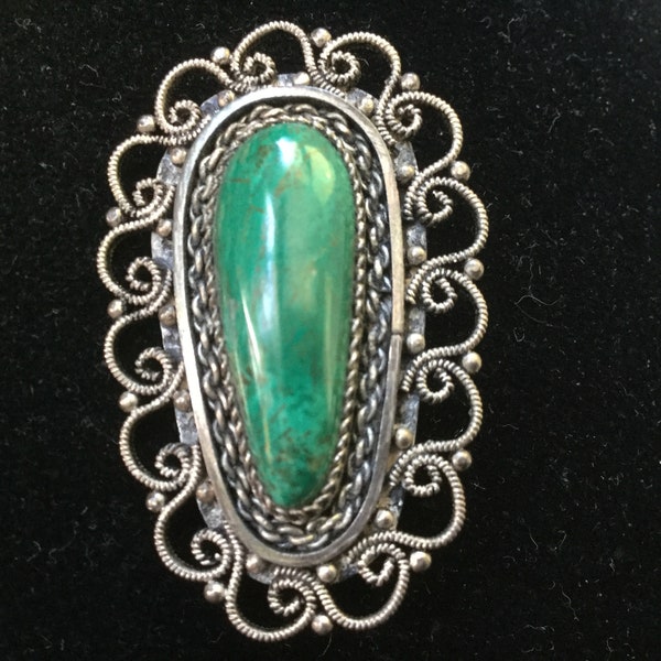 Sterling Silver Eilat Stone Pendant/Brooch