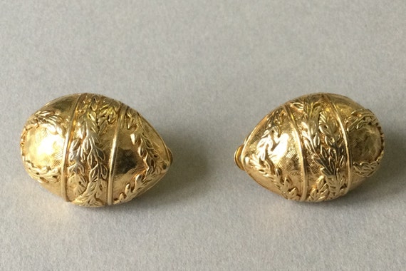 Joan Rivers Classic Gold Easter Egg Clip On Earri… - image 1