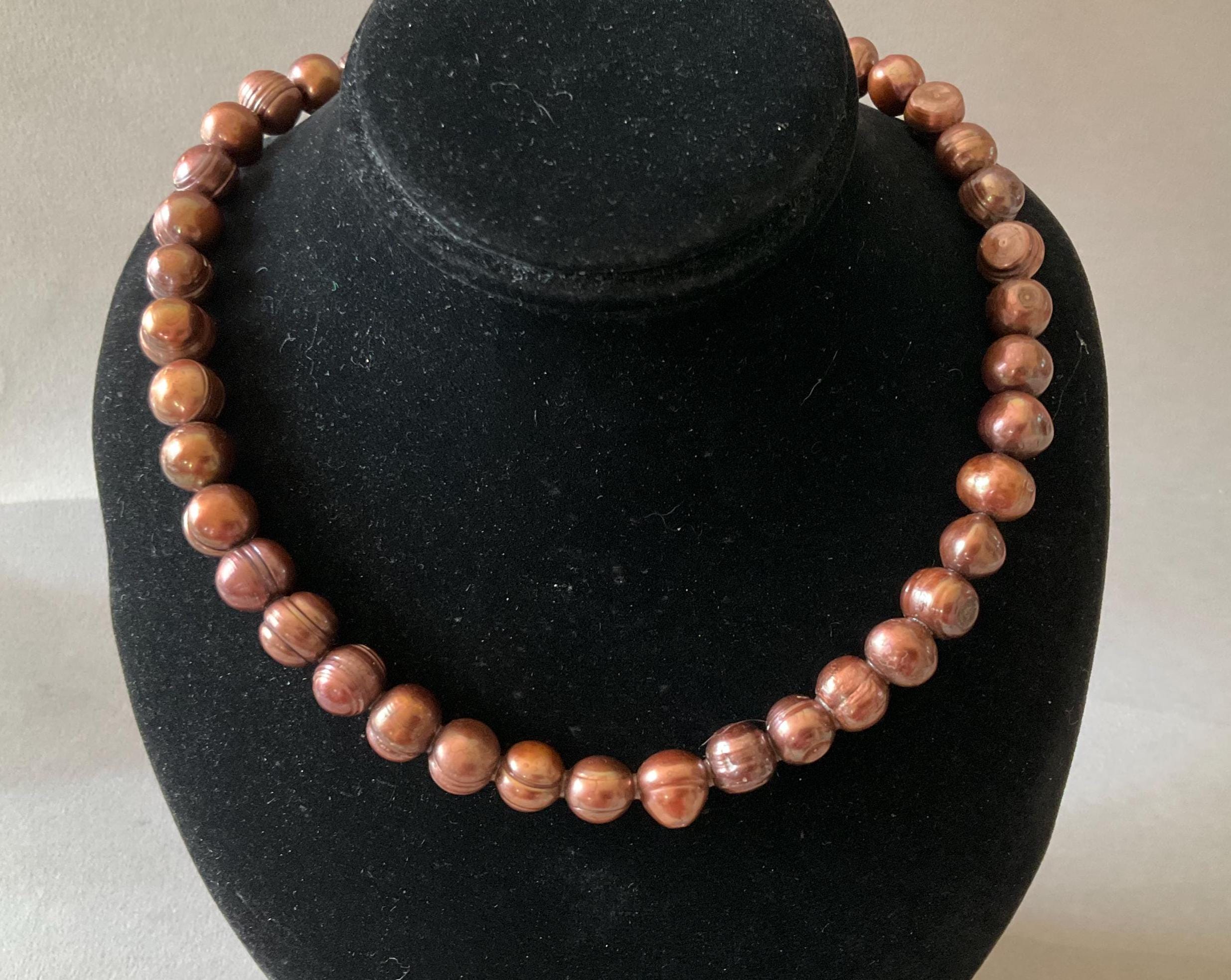 Freshwater Bronze Baroque 10mm Pearl Necklace - Etsy