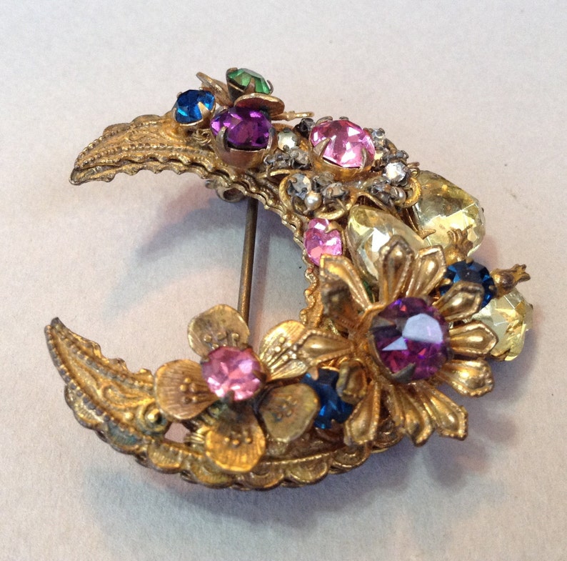 New Price Miriam Haskell Signed Horseshoe Incredible Gold Etsy