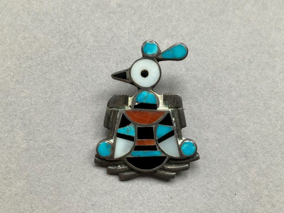 Two Zuni Thunderbird Small Inlay Bird  Pins/Brooc… - image 5