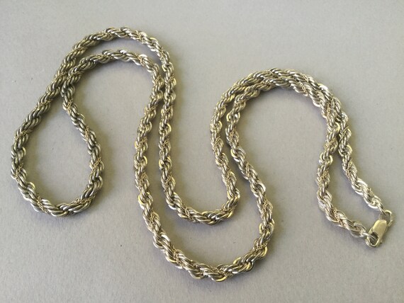 M.S. Co. Silver 925 and 18K Gold Rope Necklace - image 3