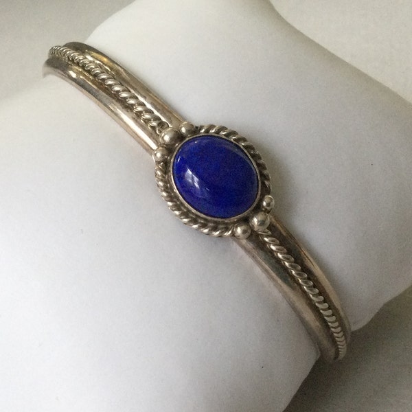 Melissa Yazzie Navajo Sterling Silver Hand Made Lapis Lazuli Cuff Bracelet