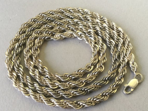 M.S. Co. Silver 925 and 18K Gold Rope Necklace - image 4