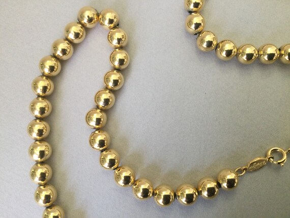 Napier Gold Plated Bead Necklace - image 3
