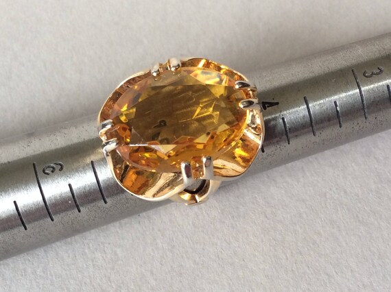 Vargas Golden Glass Topaz 18k HGE Ring Size 5 - image 3