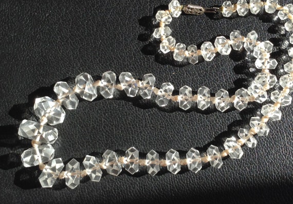 Beautiful Graduated Faceted Rock Crystal Hand Tie… - image 3