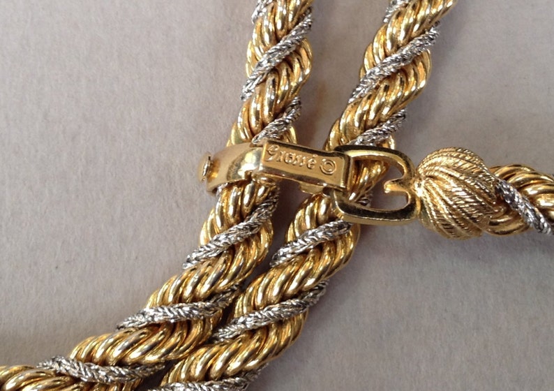 Grosse Germany Silver Gold Tone Metal Rope Necklace Etsy