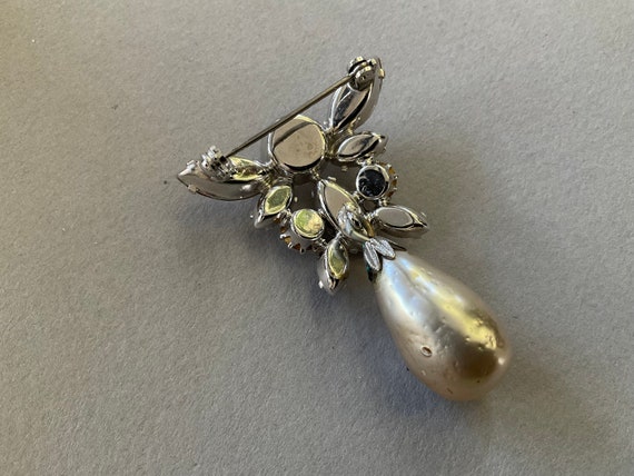 Regency Unsigned Silver Tone Clear Rhinestone Fau… - image 3