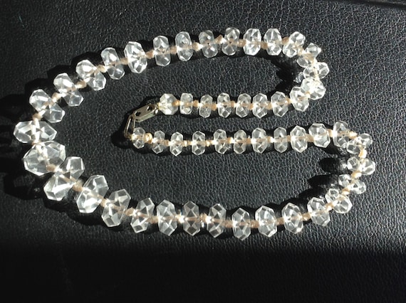 Beautiful Graduated Faceted Rock Crystal Hand Tie… - image 1