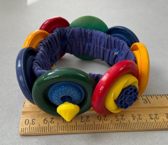 Stacked Colorful Button Elastic Bracelet - image 9