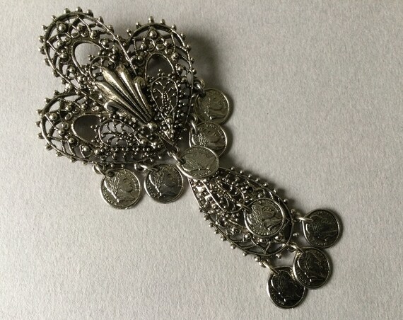 Arthur Pepper @ART Silver Tone Filigree Brooch/Pin - image 2