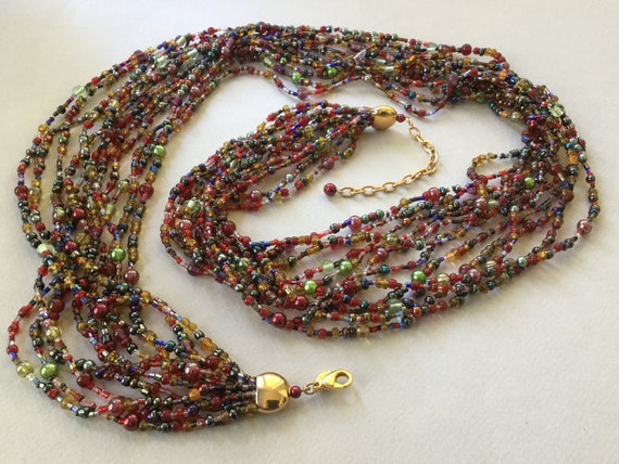 Joan Rivers 12 Strand Multi-Czech Glass 36 Inch Lo