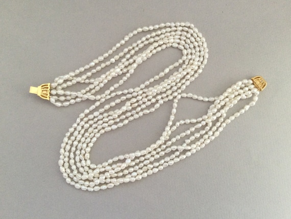 Natural Freshwater Seed Pearl Necklace, Rice Pearl Necklace