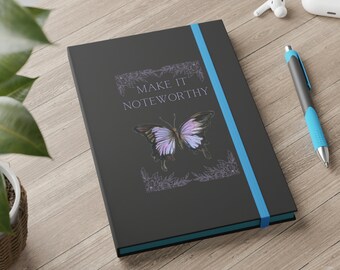 Journal, Butterfly Journal, Make It Noteworthy, Diary, Hardcover Journal, Hardcover Diary, Lined Journal, Color Contrast Notebook - Ruled