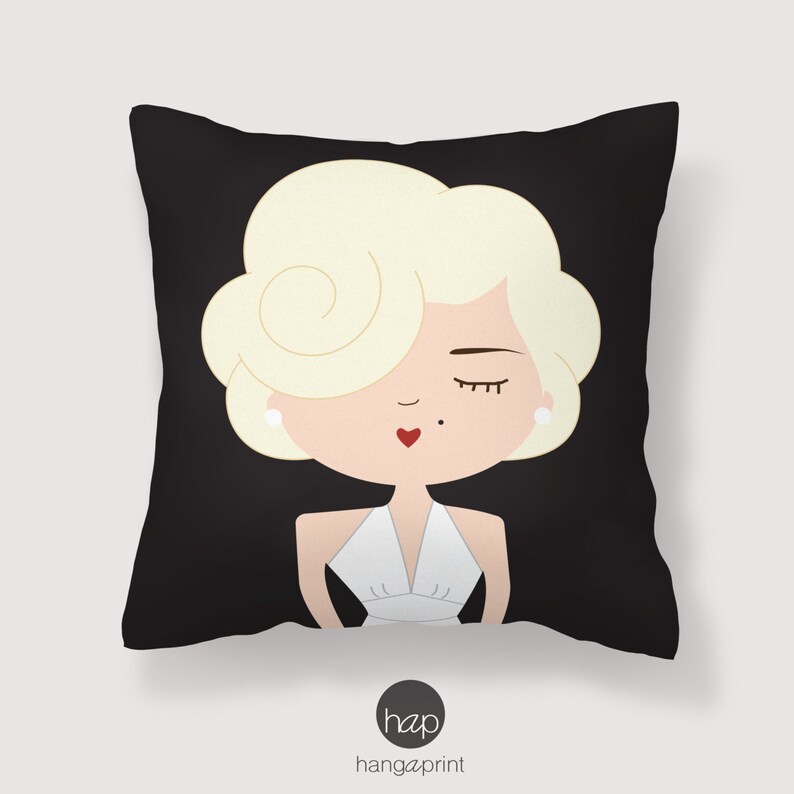 Marilyn Decor, Hollywood Pillow, Marilyn Monroe Pop art, Throw Cover Pillow, Marilyn White Dress, Marilyn Decorative Pillow, Marilyn Home 