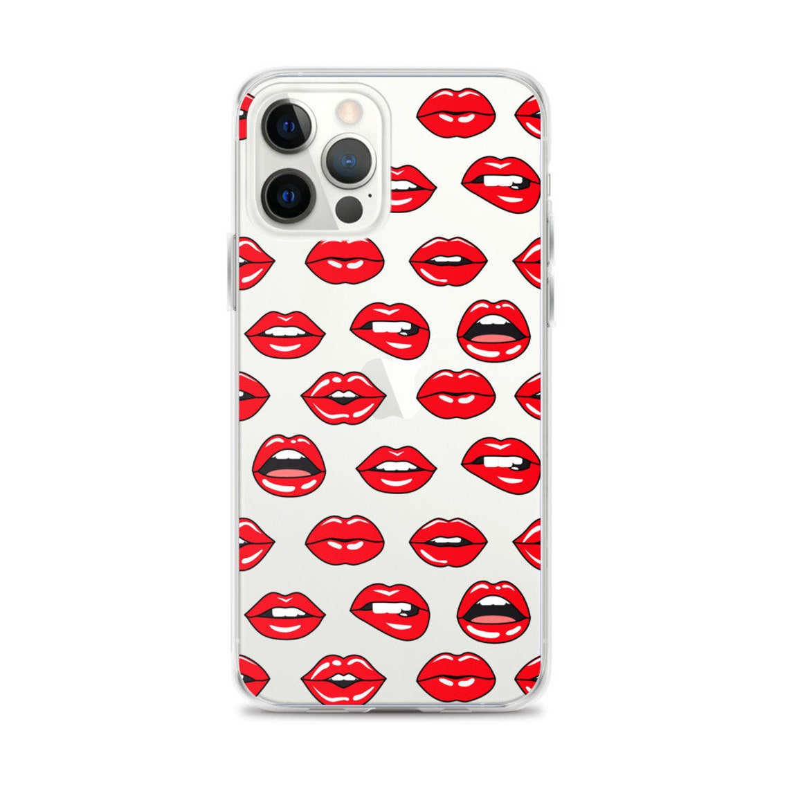 Lips Phone Case Teléfono boca Funda Clear iPhone 12 Pro Max Etsy
