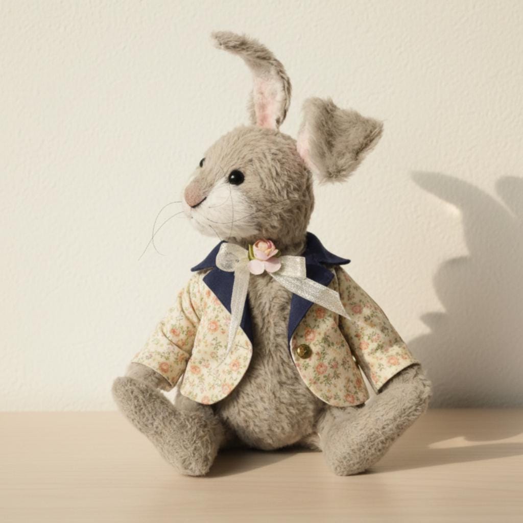 Vintage Teddy Bunny PDF Sewing Pattern & Tutorial, 20cm/7.8