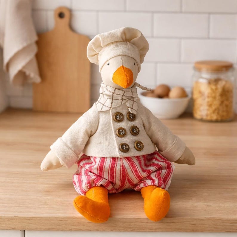 Chef Goose Sewing Pattern PDF, Goose Doll Tutorial, Stuffed Animal ...