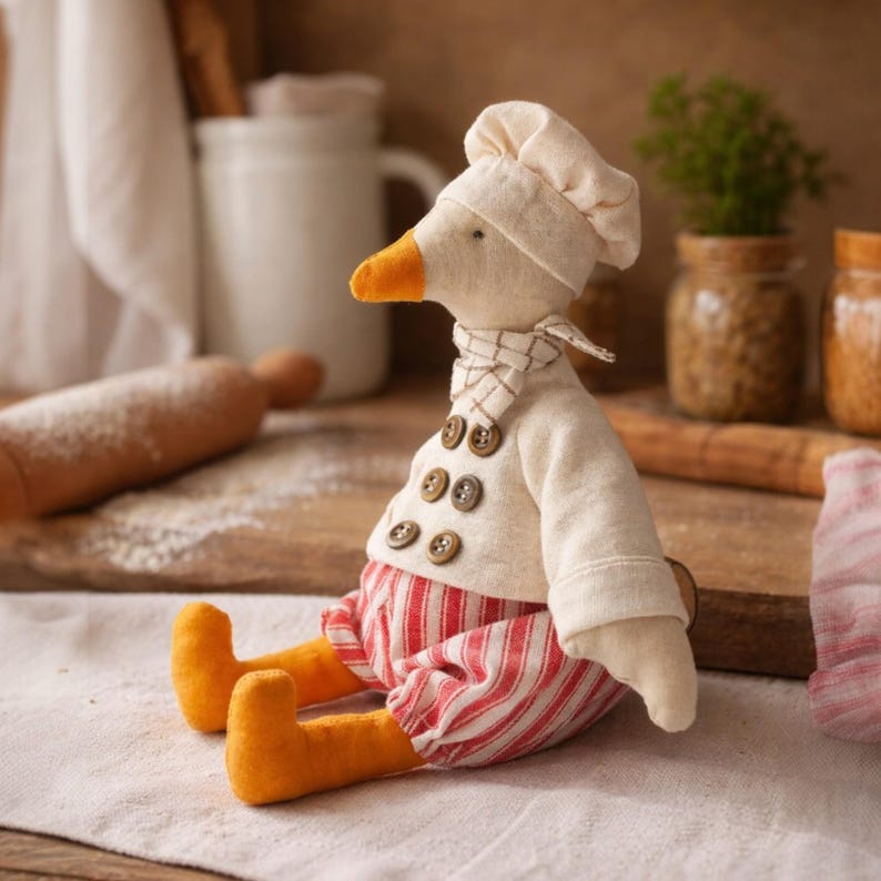 Chef Goose Sewing Pattern PDF, Goose Doll Tutorial, Stuffed Animal ...