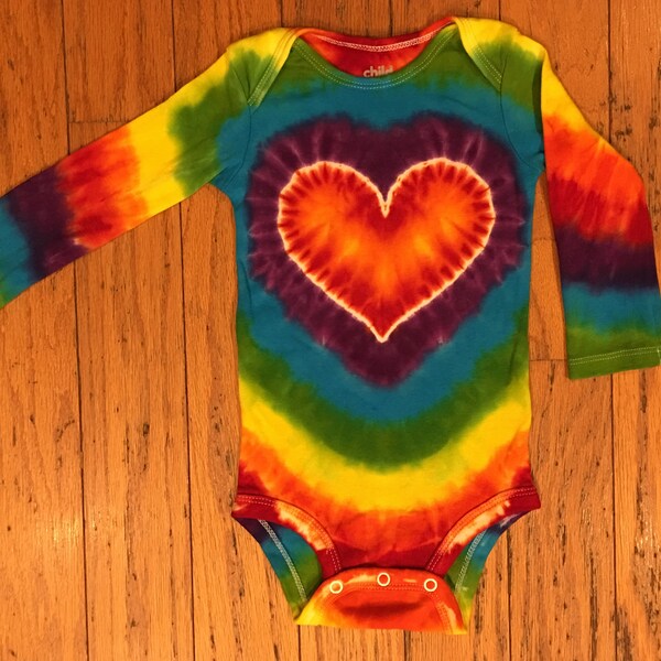 12 month baby bodysuit onesie rainbow tie dye