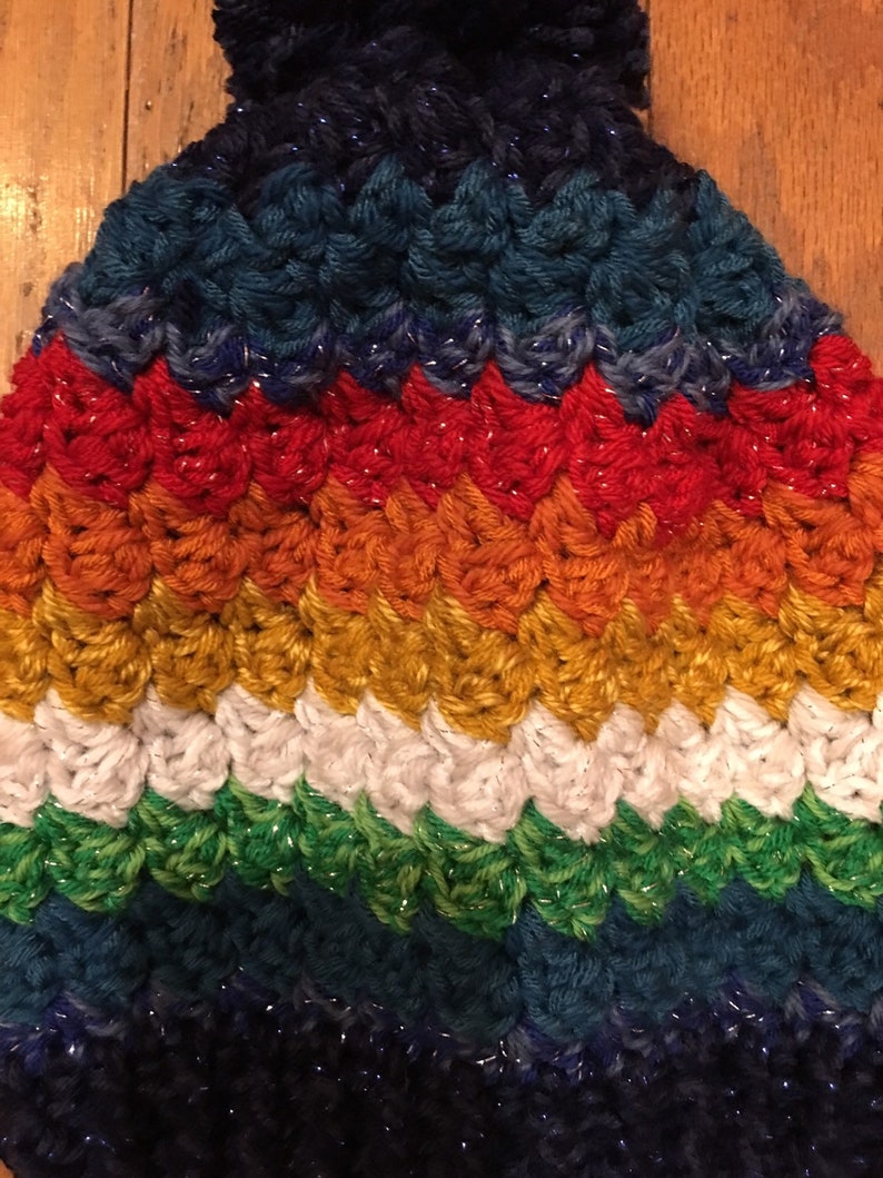 Colorful Slouchy Winter Crocheted Adult Hat